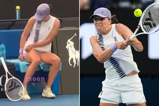 Iga Swiatek tự tay xé váy ngay trên sân để vượt khó tại Australian Open 2026
