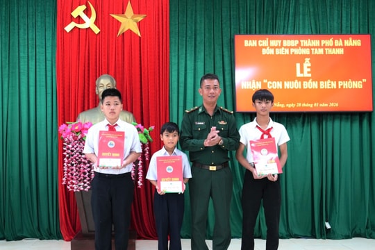 Đồn Biên phòng Tam Thanh nhận con nuôi đồn biên phòng