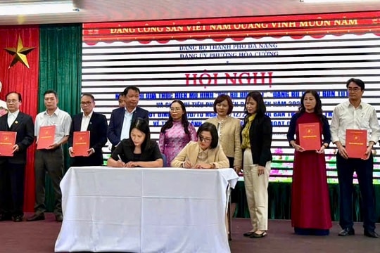 Phường Hòa Cường ký kết giao ước thi đua xây dựng "Chi bộ bốn tốt" và phát triển đảng viên năm 2026