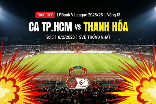 Link xem trực tiếp CA TP.HCM vs Thanh Hóa 19h15 hôm nay 8/2/2026