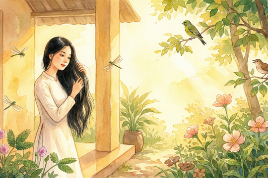 Nắng lên rồi, em ơi ra phơi tóc