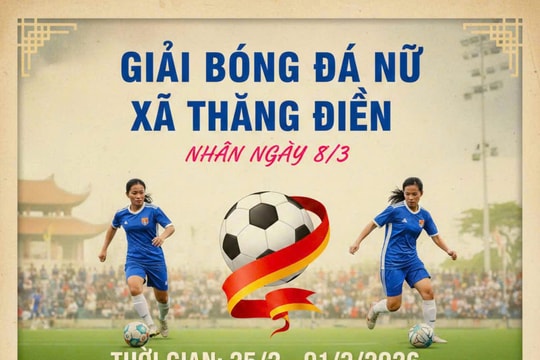 Hấp dẫn giải bóng đá nữ xã Thăng Điền