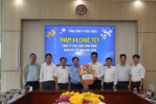 Lãnh đạo Tổng Công ty Phát điện 2 đến thăm và chúc Tết Công ty Thủy điện Sông Bung