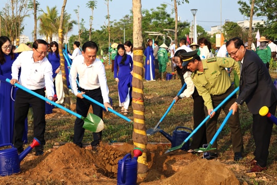 Phường Cẩm Lệ trồng 100 cây xanh hưởng ứng Tết trồng cây