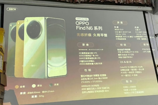 Lộ diện cấu hình OPPO Find N6: Màn hình gập 8.12 inch, camera 200MP và pin 6000mAh