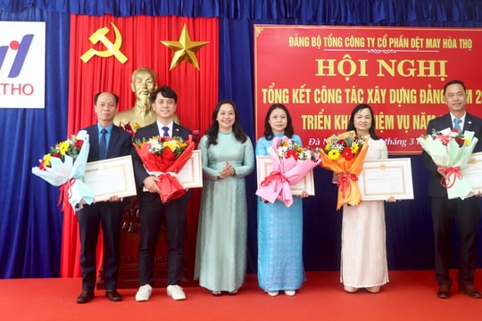 Năm 2025, Đảng bộ Tổng Công ty Cổ phần Dệt May Hòa Thọ được công nhận hoàn thành xuất sắc nhiệm vụ