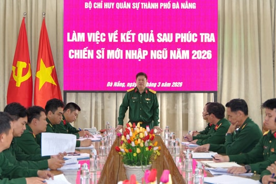 Bộ Chỉ huy Quân sự thành phố Đà Nẵng kiểm tra kết quả phúc tra chiến sĩ mới tại Trung đoàn BB971