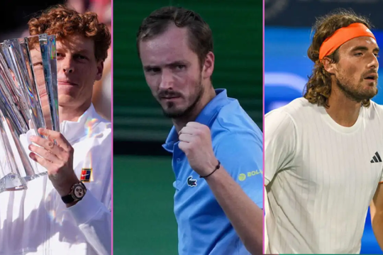 Bảng xếp hạng tennis 16/3: Sinner áp sát Alcaraz, Rybakina chiếm ngôi Swiatek