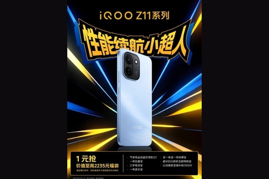 iQOO Z11 lộ diện với pin khủng 9.020 mAh lớn nhất lịch sử hãng và chip Dimensity 8500