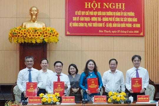 Các phường Tam Kỳ, Bàn Thạch, Hương Trà và Quảng Phú ký kết quy chế phối hợp hỗ trợ nhau phát triển
