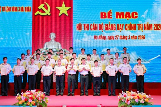 Vùng 3 Hải quân bế mạc hội thi cán bộ giảng dạy chính trị năm 2026