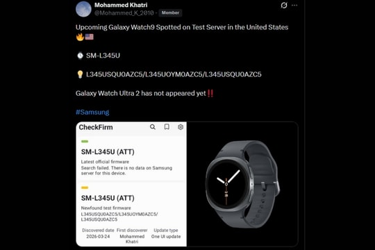 Samsung Galaxy Watch 9 lộ diện: Trang bị chip Snapdragon Wear Elite, dự kiến ra mắt vào tháng 7
