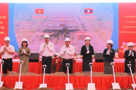 Lãnh đạo thành phố Đà Nẵng dự lễ khởi công dự án Bệnh viện Hữu nghị Đà Nẵng - Sê Kông (Lào)