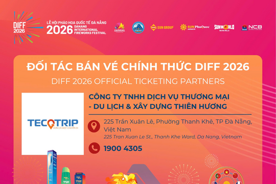 Tecotrip chính thức trở thành đối tác bán vé cho Lễ hội Pháo hoa Quốc tế Đà Nẵng - DIFF 2026