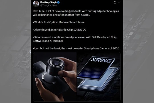 Xiaomi phát triển smartphone camera mô-đun rời và chip XRING O2 cho cuối năm 2026