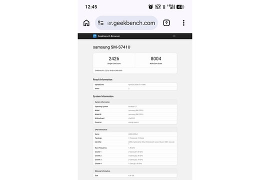 Galaxy S26 FE lộ diện cấu hình trên Geekbench với chip Exynos 2500 và Android 17