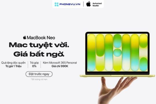 MacBook Neo chính thức cho đặt trước tại Việt Nam kèm loạt ưu đãi hấp dẫn tại Phong Vũ