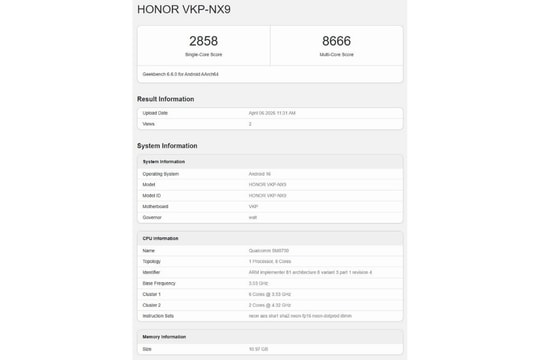 HONOR 600 Pro lộ hiệu năng mạnh mẽ với chip Snapdragon 8 Elite và pin 9,000 mAh