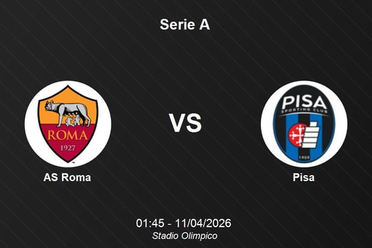 Nhận định AS Roma vs Pisa - Serie A: Cơ hội cho Giallorossi tại Stadio Olimpico