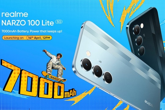 realme Narzo 100 Lite 5G ra mắt ngày 14/4 với pin 7000 mAh và màn hình 144Hz