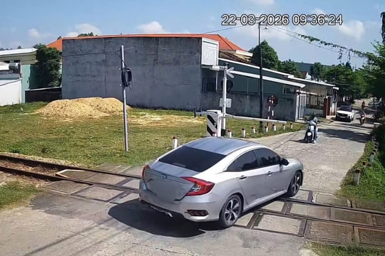 Xử phạt tài xế lái ô tô vượt đèn đỏ tại điểm giao đường sắt