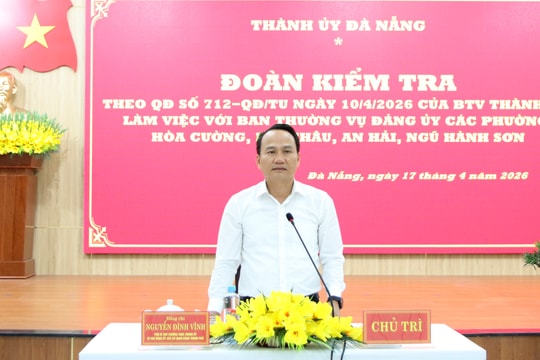 Kiểm tra việc thực hiện các nghị quyết tại 4 phường: Hòa Cường, Hải Châu, An Hải, Ngũ Hành Sơn