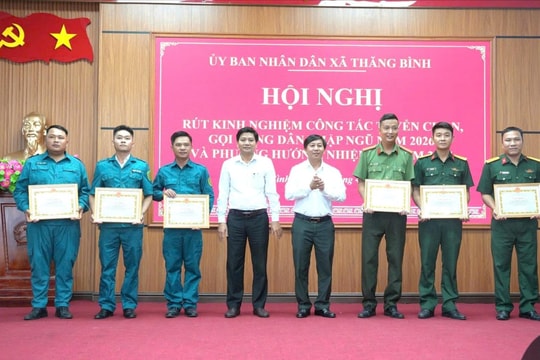 Xã Thăng Bình hoàn thành 100% chỉ tiêu giao quân năm 2026