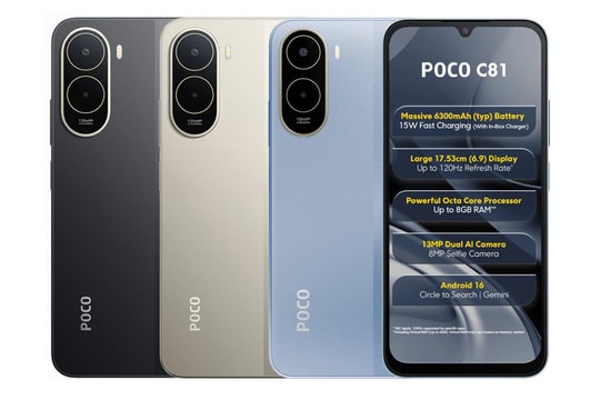 POCO C81 và C81x ra mắt: Pin 6.300 mAh và cam kết cập nhật phần mềm đến 6 năm