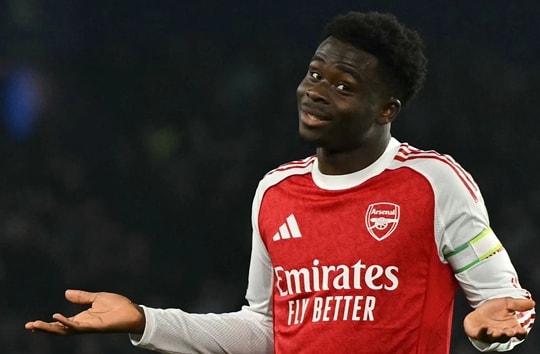 Arsenal sụt giảm phong độ: Từ vị thế vô địch xuống hạng 9 khi thiếu Bukayo Saka