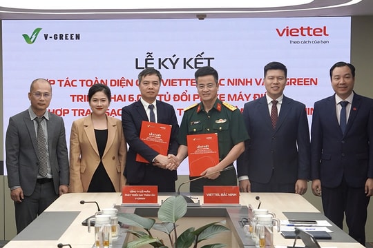 V-Green hợp tác Viettel Bắc Ninh triển khai 6.000 tủ đổi pin xe máy điện