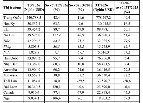 Xuất khẩu rau quả quý I/2026 đạt 1,527 tỷ USD, tăng trưởng hơn 31%