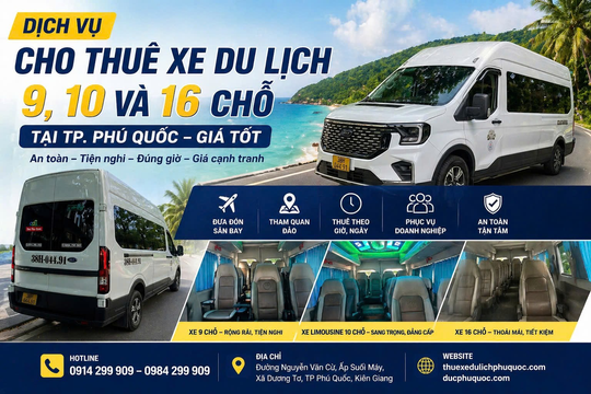 Cho thuê xe du lịch cao cấp Limousine 9 chỗ ở Phú Quốc - Sang trọng, tiện nghi, giá hợp lý