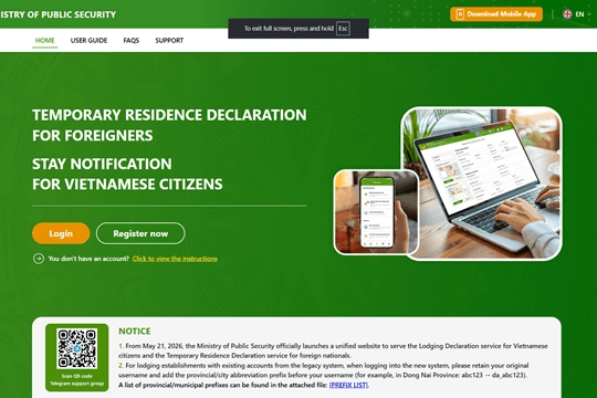 Vietnam launches unified digital platform for foreign residence declarations