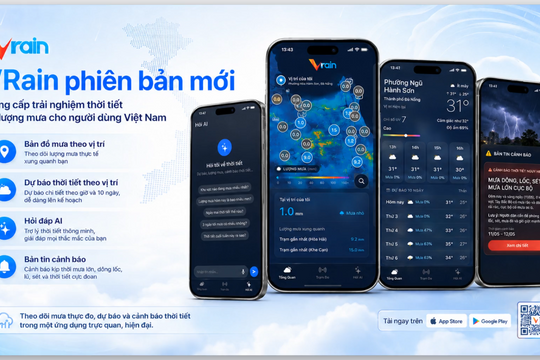 Ra mắt phiên bản mới của ứng dụng theo dõi lượng mưa VRain