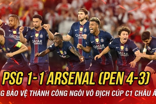 Vượt qua Arsenal trên loạt luân lưu, PSG vô địch cúp C1 châu Âu mùa giải 2025/26