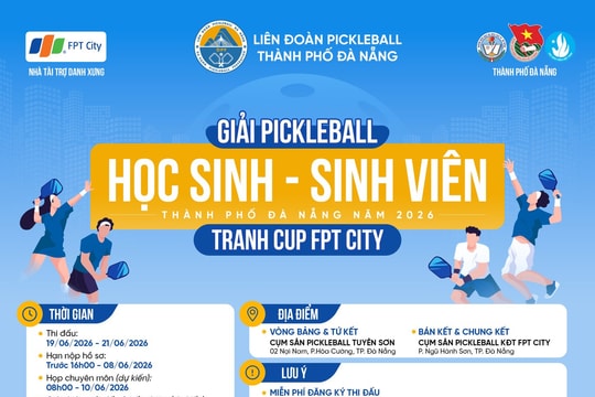 Mở đăng ký Giải Pickleball học sinh, sinh viên thành phố Đà Nẵng