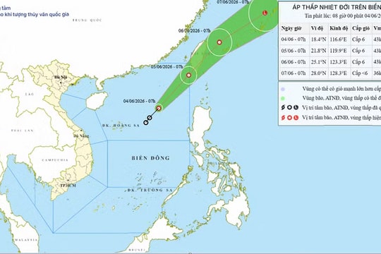 Tin mới nhất về áp thấp nhiệt đới đầu tiên năm 2026 xuất hiện trên Biển Đông