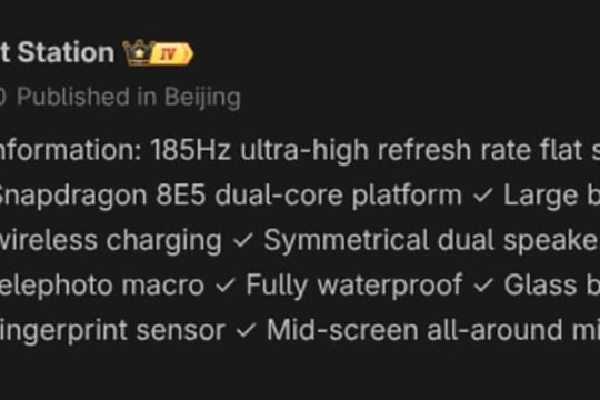 Redmi K100 lộ diện cấu hình đột phá với chip Snapdragon 8 Elite Gen 5 và pin 8.500 mAh
