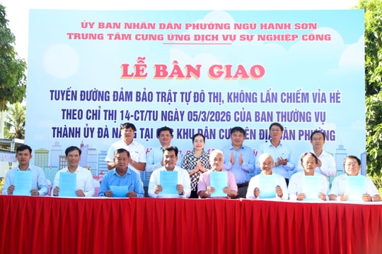 Ngũ Hành Sơn bàn giao tuyến đường bảo đảm trật tự đô thị, không lấn chiếm vỉa hè
