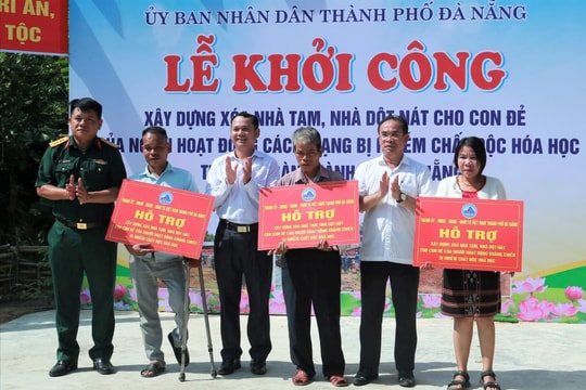 Khởi công xây nhà cho hộ con đẻ người hoạt động kháng chiến ở Sông Kôn