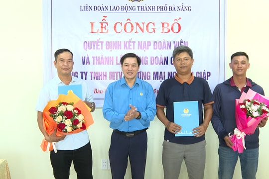 Thành lập Công đoàn cơ sở Công ty TNHH MTV thương mại Nguyên Giáp