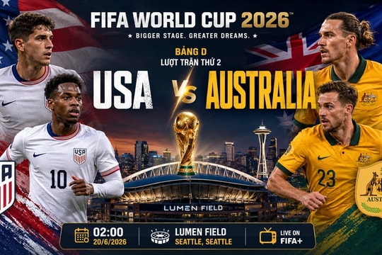 VTV3 VTVgo trực tiếp Mỹ vs Australia ngày 20/6/2026: Đại chiến bảng D World Cup 2026