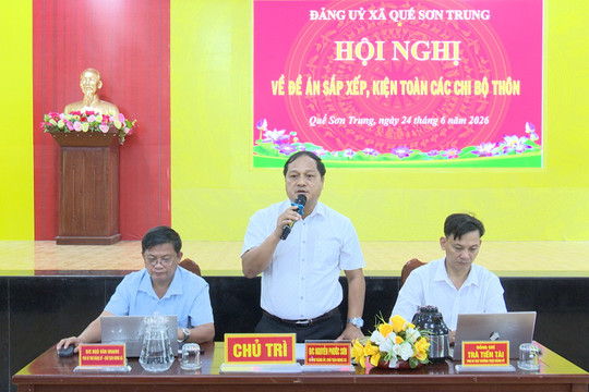 Xã Quế Sơn Trung còn 20 chi bộ thôn sau sắp xếp