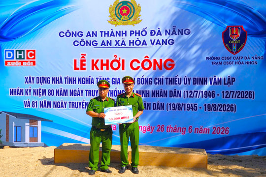 Khởi công xây dựng nhà tình nghĩa cho cán bộ Công an xã Hòa Vang