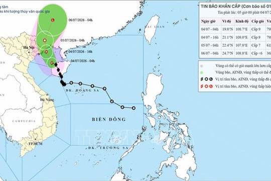 Bão số 1 cách đặc khu Bạch Long Vĩ khoảng 70km