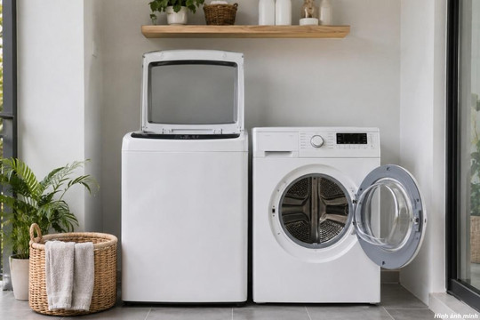 Cách dùng chung máy giặt cửa trên và máy sấy quần áo