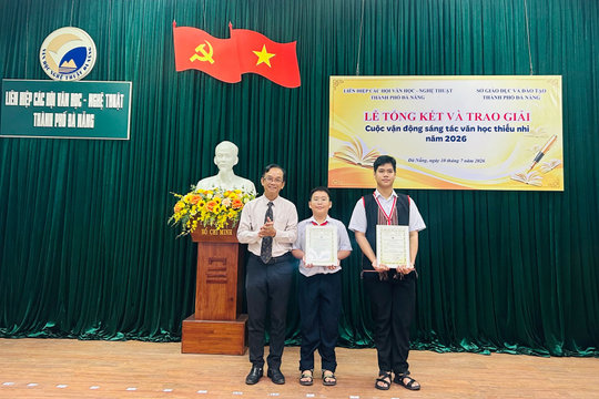 Trao 41 giải thưởng Cuộc vận động sáng tác văn học thiếu nhi thành phố Đà Nẵng năm 2026