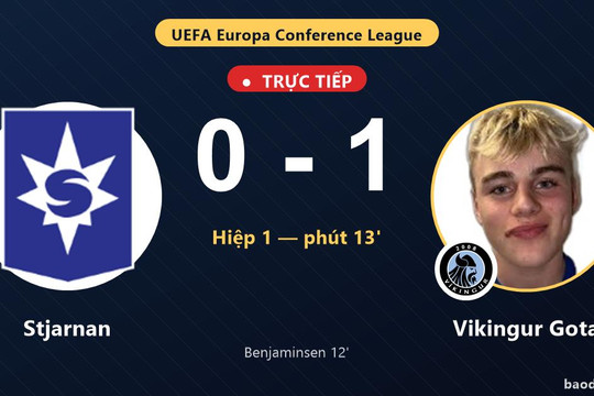 Trực tiếp Stjarnan vs Vikingur Gota: Vikingur Gota mở tỷ số