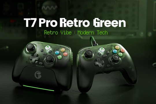 GameSir T7 Pro Retro Green: Tay cầm Xbox phong cách hoài cổ sở hữu công nghệ cần điều khiển TMR