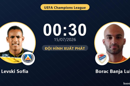 Trực tiếp Levski Sofia vs Borac Banja Luka: Hết hiệp 1, hòa 0-0